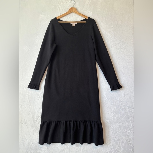 Rachel Parcell womens black v neck long sleeve Knit Sweater Dress size large - Picture 2 of 10